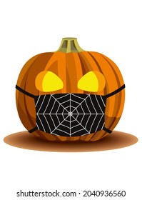 Halloween. Jack's lantern. Halloween motifs. illustration with a pumpkin. The face on the pumpkin. Vector. Vector pumpkin 2. Emoticons, smileys in masks, pumpkin in a mask, jack in mask