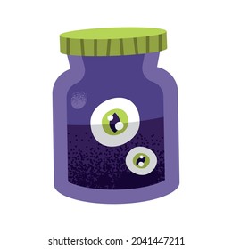 halloween jar with eyes icon