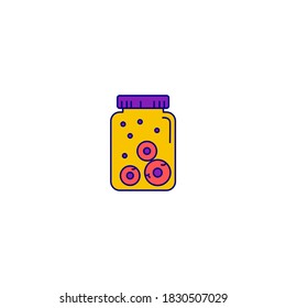 Halloween jar icon. Halloween icon. Simple, flat, outline, color. Filled color icon.