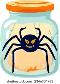 Halloween in Jar Watercolor Clipart