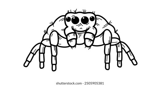 halloween jumping spider - vector illustration