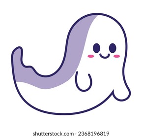 halloween kawaii ghost illustration isolated