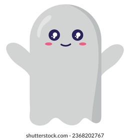 halloween kawaii ghost vector isolated