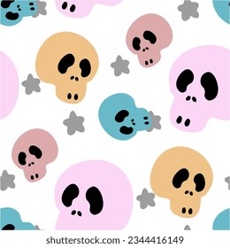 Halloween kawaii pattern seamless for Nursery fabric, cover book ,wrapping paper or other. There are cute color and kawaii style. 