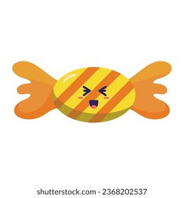 halloween kawaii envuelto vector de dulces aislado