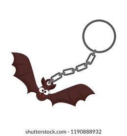 Halloween Key Chain With Bat Flying