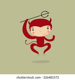 Halloween kid devil. vector character.