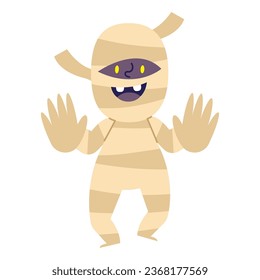 halloween kid disguised of happy mummy vector isolated