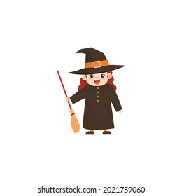 halloween kid dressing vector cartoon