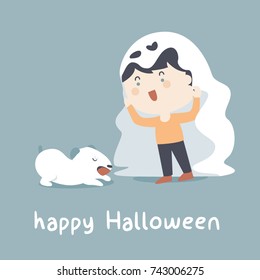 Halloween kid ghost