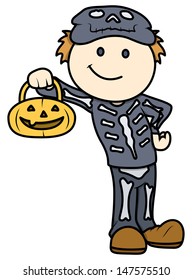 Halloween Kid - Vector Cartoon Illustration