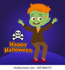 Halloween kids costume of Frankenstein monster