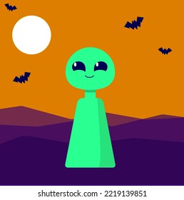 Halloween Kids Monsters EUA  and Brazil Celebration Costumer of Alien  ET  31 October Horror  Cute  Chibi  Dark color  Scary  trick or treating  folklore