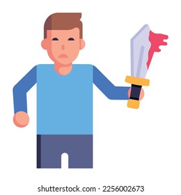 A halloween killer in flat icon
