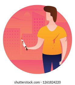 Halloween killer flat icon design