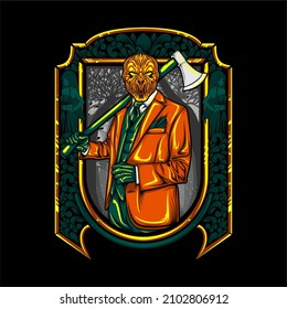 halloween king illustration with awesome background