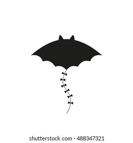 Halloween kite EPS 10. Vector illustration black bat on white background
