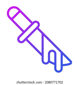 Halloween, icono de contorno de vector de cuchillo.