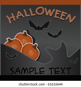 halloween label bat vector card