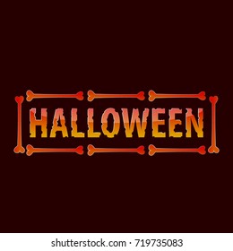 Halloween labels. colored text Halloween. vector illustration