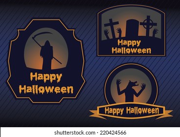 Halloween labels set