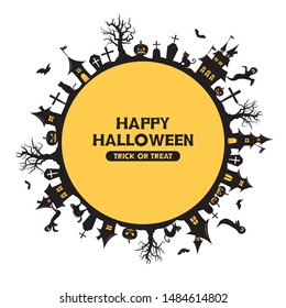 Halloween land scape vector illustration.