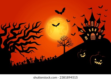 Halloween landscape background vector design