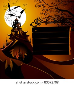 halloween landscape. design template.