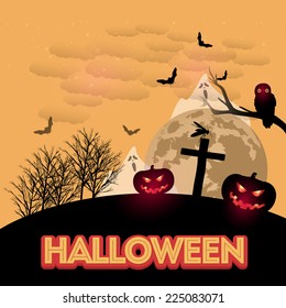 Halloween Landscape Flyer Poster - Optional Party, Events, Advertising, Announcement Graphic Illustration 