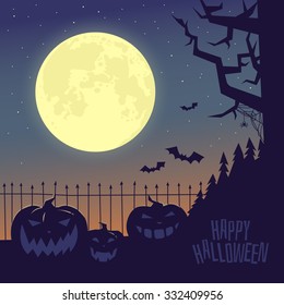 Halloween landscape poster.