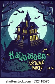 Halloween landscape poster.