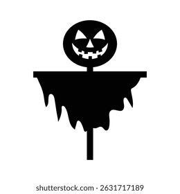 Halloween lantern scarecrow vector art