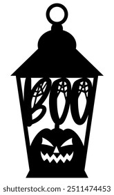 Halloween Lantern, Halloween Silhouette Illustration 