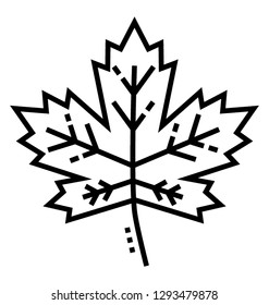 Halloween leaf line icon design 