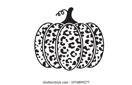 Halloween Leopard Print Pumpkin Vector Design