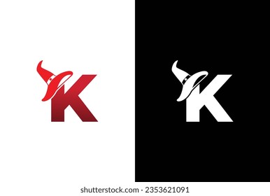 Halloween letter K logo Design. Halloween letter K logo or icon template design.