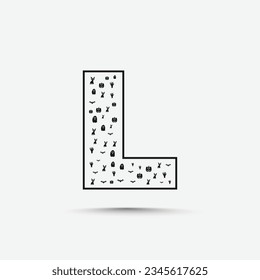 Halloween letter logo or icon template design with ghost, tree, pumpkin, bat, hand, and cat