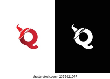 Halloween letter Q logo Design. Halloween letter Q logo or icon template design.