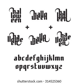 Halloween lettering. Black Modern Gothic Style Font