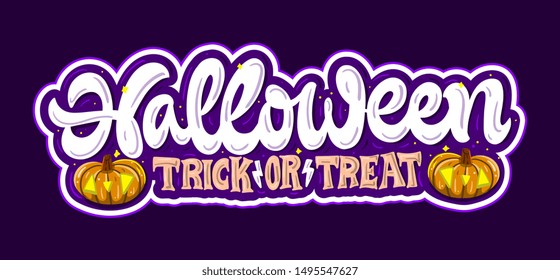 Halloween lettering card. Hand drawn vector illustration. Calligraphy sticker