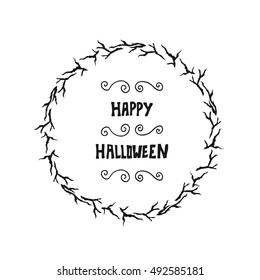 Halloween lettering greeting card background. 