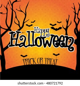 Halloween lettering greeting card - Trick or Treat