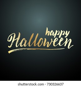 Halloween lettering, hand drawn vector illustration.