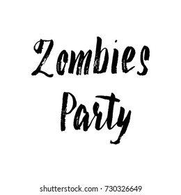 Halloween lettering, hand drawn vector illustration.