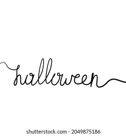 Halloween lettering, horizontal handwritten typography print for flyer, poster, greeting card, banner. Hand drawn decorative design element concept. The isolated object on a white background. Isolate.