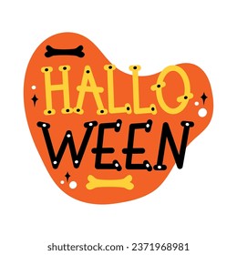 halloween lettering illustration vector isolated