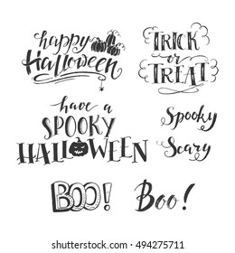 Halloween lettering isolated on white background. Perfect for greeting cards, poster, banner and its.