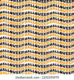 halloween lettering orange black pattern typographic calligraphy wavy text design art for wrapping,packaging,fabric,gift,background,card,greetings.