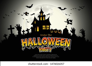 Halloween lettering Halloween Party. illustrator Vector Eps 10