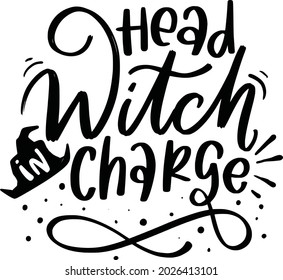 Citas De Letras De Halloween Para Carteles Impresos Tote Bag Tumbler T Shirt Design Witch In Charge